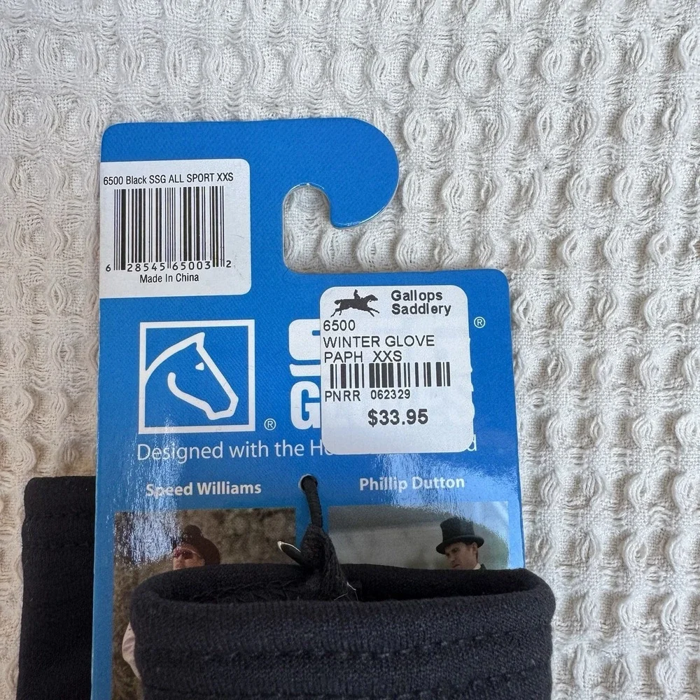 SSG All Sport Polartec Riding Gloves 6500 XXS‎ 5/6 Black Silicon Palm Print Grip
